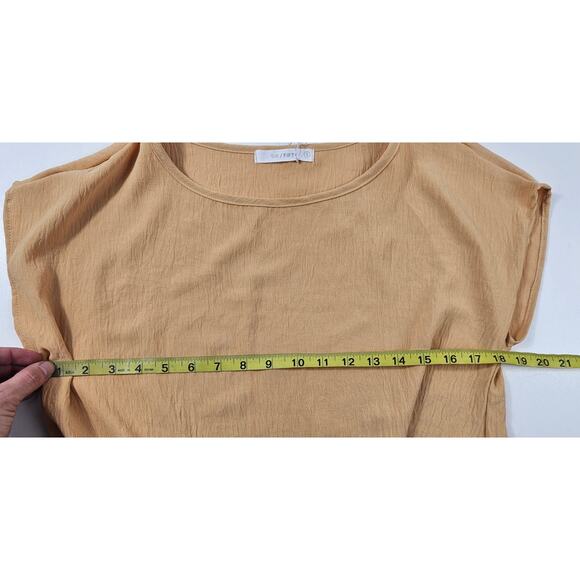 NWT Six Fifty yellow crinkle knot front sz small short sleeve oversized summer - Picture 6 of 7